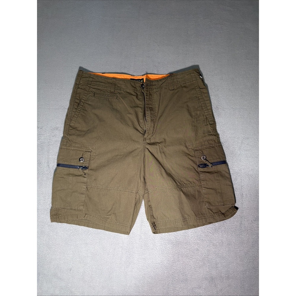 Orvis Cargo Shorts Men's 36 Olive Green Pockets Casual Hiking Camping Outdoor